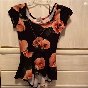 Brand new High low floral peplum top